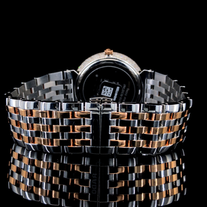 Montre mécanique de luxe pour homme, moderne, en or rose, boîtier en acier inoxydable 40 mm, cadran en verre, mouvement analogique ETA, lunette sertie de diamants - Product Image 5