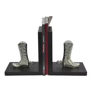 Contemporary Metal Bookends Sculptural Design Irregular Shape 2Pcs Desk Office Decorative Bookend Set - Product Image 4