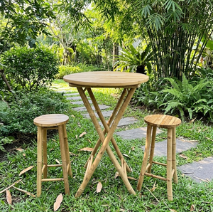 Juego de Mesa y Sillas de Bambú para Jardín, Precio Económico, Venta al por Mayor, Sillas de Bambú Estilo Boho Natural, Mesa de Bambú, Hecho en Vietnam - Product Image 4