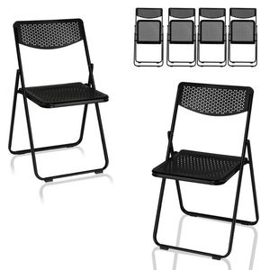 Lightweight 6-Pack Plastic Folding Chairs Portable and Stackable for Indoor and Outdoor Events Commercial and Home Use - Product Image 2