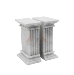 Porte-livres en marbre blanc en forme de colonne, robuste, fait main, art populaire, décoration d'intérieur, certifié ISO9001, qualité supérieure sélectionnée, mondialement reconnu - Product Image 5