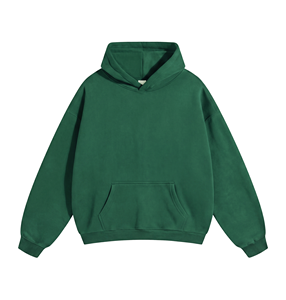 Sweat à capuche streetwear premium vierge 100% coton molletonné écologique respirant séchage rapide coupe ample épaules tombantes brodé - Product Image 5