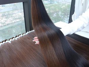 ผมต่อแบบตรงธรรมชาติทำจากผมดิบของคนเวียดนามแบบดึงสองชั้นแบบ100% - Product Image 5