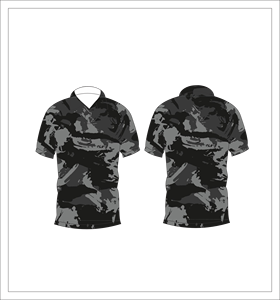 เสื้อโปโลผู้ชายสีดำเทา ลายพราง แขนสั้น สไตล์ลำลอง แนวทหาร พิมพ์ลาย เสื้อยืดกอล์ฟ - Product Image 3