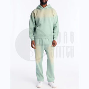 Conjunto de Sudadera con Capucha de Forro Polar Degradado Premium Unisex, Diseño con Pedrería, Chándal Personalizado de Mezcla de Algodón, Conjunto Deportivo Urbano OEM ODM - Product Image 2