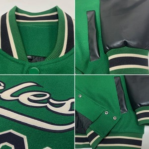 Custom Kelly Green <b>Old</b> Gold Black Varsity <b>Jacket</b> Full-Snap Two Tone Bomber Letterman <b>Jacket</b> Premium Unisex Team Sports Wear - Product Image 5