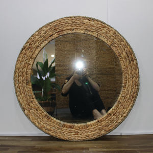 Espejo Decorativo de Pared Redondo Minimalista Ecológico de Seagrass y Vidrio, Hecho a Mano, de la Fábrica Artex Dong Thap, para Aniversario - Product Image 6