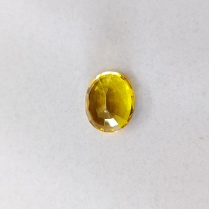 Zafiro amarillo cultivado en laboratorio, piedra preciosa suelta de alta calidad, forma ovalada, claridad brillante, piedra facetada para la fabricación de joyas. - Product Image 3