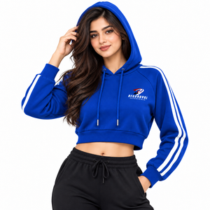 Sudadera moderna de forro polar suave con capucha corta para mujer, estilo informal y cómodo para ropa urbana. - Product Image 1
