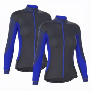Maillot de cyclisme athlétique pour hommes, tissu extensible respirant, veste de vélo à manches longues avec design ajusté pour la course - Product Image 1