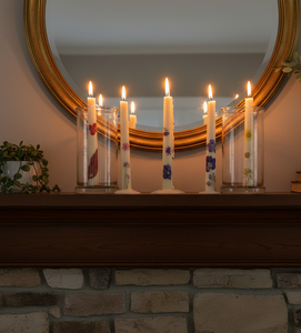 Juego de Velas Cónicas de Cera de Parafina y Soja Hechas a Mano Botanical Bloom, 4 Unidades, sin Humo, con Aroma a Lavanda, para Bodas y Celebraciones de Pascua - Product Image 1