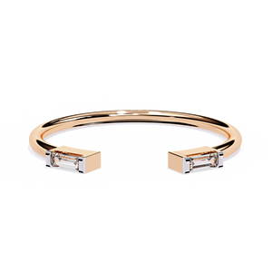 Anillos Apilables Clásicos y Sencillos de Oro Sólido de 14K con Diamantes Cultivados en Laboratorio CVD HPHT de Corte Baguette para Uso Diario - Product Image 5