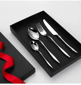 Ensemble de couverts traditionnels de luxe en acier inoxydable plaqué, couteau, fourchette et ustensiles de service à prix avantageux - Product Image 3