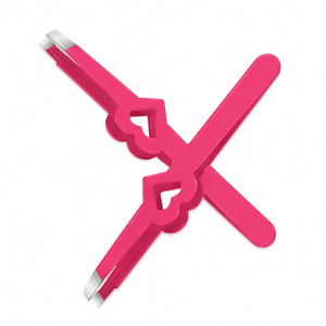 Pinzas para Cejas con Diseño de Corazón Rosa, Punta Puntiaguda, Estilo Moderno, Mango Cómodo de Plástico - Product Image 1