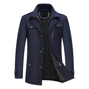 2024 Autumn/Winter Fashionable Detachable Double Neck Woolen Men's Overcoat Zipper Hooded Design Breathable Anti-Wrinkle - Product Image 6
