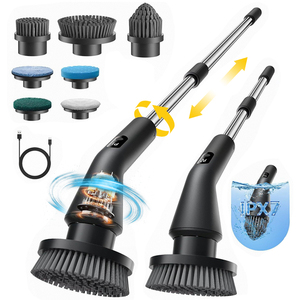 Electric Spin Scrubber Full-Body Waterproof with Display and Extension Handle Efficient Cleaner Brush for Bathroom Kitchen - Product Image 2