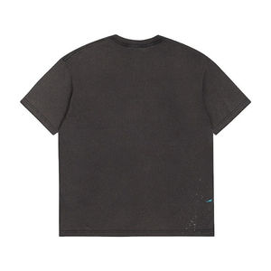OEM ODM Service Washed Distressed T-<b>Shirt</b> White Black Organic Cotton T-<b>Shirt</b> Men's Custom Logo 100% Cotton Knitted Solid Color - Product Image 5