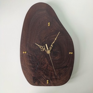 Irregular Wood Slice Analog Quartz Wall Clock Minimalist Design Silent Living & <b>Bed</b> Room Decor - Product Image 3