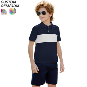 Chemise polo pour garçons à manches courtes, été, dessin animé, respirante, séchage rapide, polyester/coton - Product Image 1