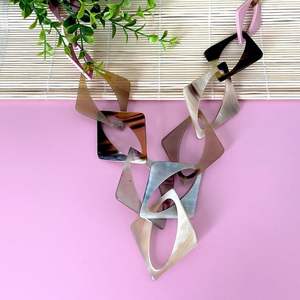 Collar con forma de trapecio de cuerno de búfalo de diseño personalizado, juego de regalo personal de estilo animal pulido de GM Impex - Product Image 5