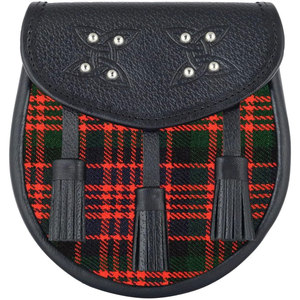 Sporran écossais en cuir fait main de style tartan à trois pompons, modèle semi-élégant, de la marque Ventoria Enterprises – Vente chaude - Product Image 1
