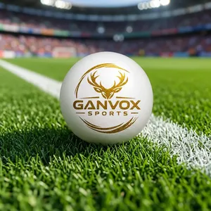 GANVOX <b>Cricket</b> Ball White Gold Logo Match Grade Durable Polyurethane Sports <b>Equipment</b> - Product Image 1
