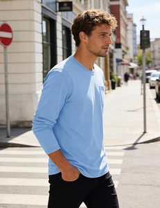 Men's Long Sleeve Tee Shirts Cotton Crew Neck Pocket T Shirts Moisture Wicking Soft Casual Basic <b>Tshirts</b> - Product Image 3