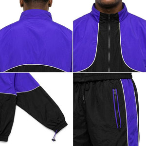 Conjunto Deportivo Cortavientos 2027, Colores Personalizados, Logotipo Personalizado, Hombros Caídos, Impermeable, Chaqueta y Pantalón de 2 Piezas con Cierre - Product Image 6