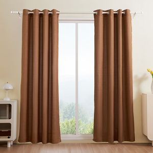 Cortinas de Lino Natural de 52 x 84 Pulgadas, Juego de 2 Paneles con Ojales, Filtrado de Luz, Cortinas Gruesas con Textura de Lino, Cortina de Privacidad de Arpillera - Product Image 6