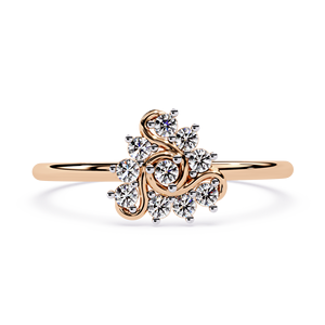Anillo minimalista de oro macizo de 14k para mujer con diamante de corte redondo y diseño triangular, ideal para regalo, compromiso, aniversario, boda. - Product Image 5