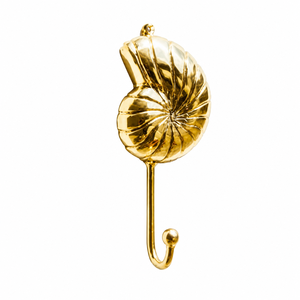 Gancho de pared decorativo de latón con diseño de concha de Nautilus, acabado dorado, resistente, para colgar abrigos, toallas, sombreros, llaves y batas, decoración del hogar - Product Image 1