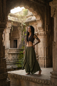 Falda Maxi de Gasa Orgánica de Algodón para Mujer, Estilo Resort, con Volantes, Ancha y Fluida, para Vacaciones en la Playa, Regalo para Ella a Bajo Precio - Product Image 2