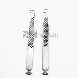 Pinzas para Extensión de Pestañas RMI, Nuevas y Más Vendidas, Pinzas para Volumen y Extensión de Pestañas, 2 Piezas, Plateado Mate, Empaque Sostenible - Product Image 1