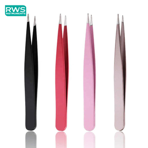 RWS Instruments RWS-DPI-5305 Stainless Steel Tweezers <b>Set</b> <b>Pink</b> Black Precision <b>Tools</b> Manual Surgical Use CE Certified Class I 1 - Product Image 1