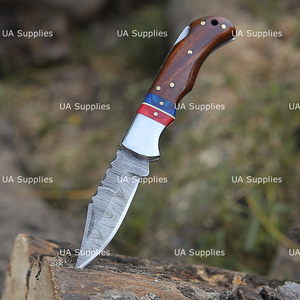 Premium Handmade Damascus Back <b>Lock</b> Folding Knife Razor Sharp Pocket Hunting Knife OEM ODM Factory - Product Image 3