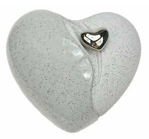 Urna Conmemorativa en Forma de Corazón Gris con Mini Corazón para Cenizas, Corazón para Cenizas Funerarias de Metal Latón/Aluminio - Product Image 3