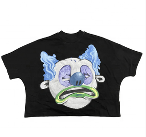 T-shirt unisexe coupe ample et courte, personnalisable OEM, respirant, style streetwear, en jersey de coton épais avec impression graphique DTG - Product Image 1