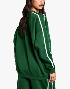 Sweatshirts à capuche amples pour femmes, en molleton de coton lavé, couleur unie, col rond, grande taille, collection hiver RTS - Product Image 3