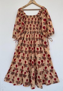 Maxi vestido con estampado de rayón bohemio para mujer, atractivo cuello en V, manga larga, botón tejido, playa, vacaciones, salida informal, longitud Midi - Product Image 5