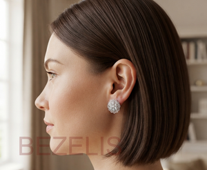 Pendientes de Oro Rosa Vintage con Diamantes, Diseño Floral de Filigrana, Corte Brillante Redondo, para Mujer, Venta al por Mayor, Ideales para Fiestas - Product Image 4
