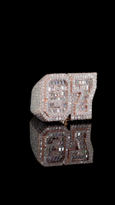 Mens 925 Silver Moissanite 97 <b>Finger</b> <b>Ring</b> Iced Brilliant Cut Gold Plated Hip Hop Statement Luxury Custom Number Jewelry Gift - Product Image 2