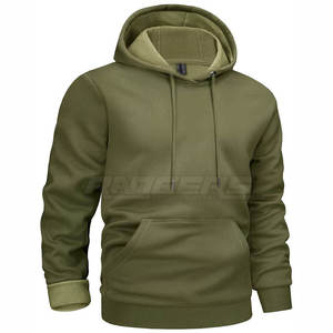 Green <b>Hoodie</b> Soft Fleece 100% Cotton Eco-Friendly Winter Warm Casual Pullover Customizable Cold Weather Front Logo Hooded - Product Image 1