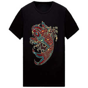 เสื้อยืดผู้ชายประดับเพชร ปรับราคาได้ คุณภาพพรีเมียม ระบายอากาศได้ดี กันยับ น้ำหนักเบา ผ้าโพลีเอสเตอร์/ผ้าฝ้ายแคนวาส แขนสั้น - Product Image 6