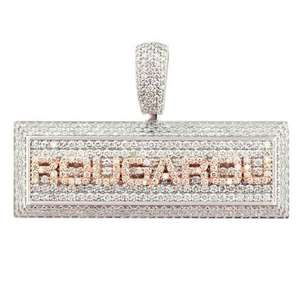 Pendentif personnalisé de luxe serti de moissanite VVS en or rose, bijou hip-hop, pièce maîtresse, cadeau - Product Image 2