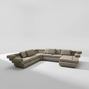Ensemble de canapés modulaires en cuir pleine fleur Scala, meubles de luxe modernes pour la maison et l'hôtel - Product Image 4