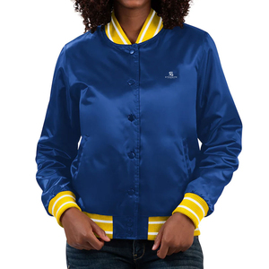 Chaqueta Universitaria para Mujer, Personalizable con Logotipo, de Forro Polar, Algodón y Poliéster, Estilo Letterman de Béisbol, con Cierre de Botones 2026 - Product Image 1