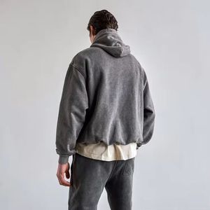Wholesale Waterproof 430g 100% Cotton <b>Pullover</b> Hoodie Custom Printed Winter Hip-hop Streetwear Regular Fit French Terry <b>Men</b> - Product Image 2