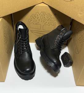 Bottes de neige légères pour hommes, style western, en cuir véritable, imperméables, antidérapantes, confortables, à lacets, pour l'hiver - Product Image 1