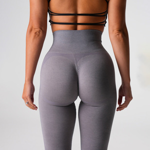 Legging de yoga taille haute longueur intégrale 2026 noir à motif géométrique sans couture extensible dans les quatre sens en Spandex et Polyester - Product Image 2