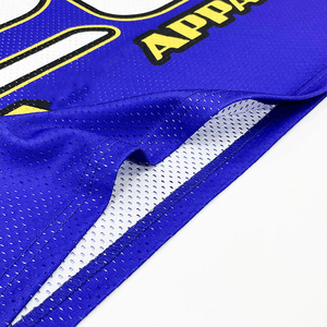 Unisex V-Neck Short Sleeve Mesh American Football Jersey Number 23 Blue White Yellow Sublimated Print Breathable 100% Polyester - Product Image 5